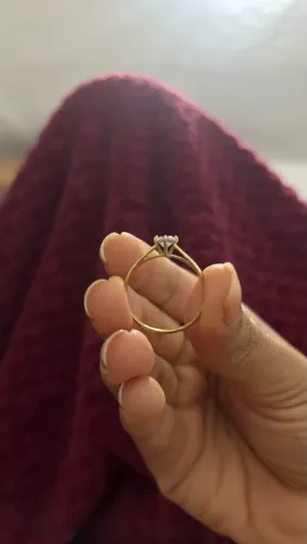 Anel solitário ouro 1,5g