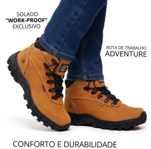 Bota Masculina de Segurança - Biqueira em PVC e CA 48067 Masculina Nobuck Palmilha em Gel