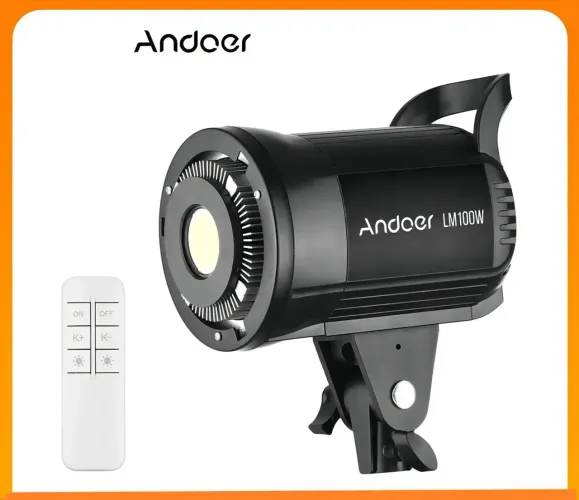 Tocha Andoer  Lm100w 5600k Tocha Luz Led - Cor da estrutura Preto
