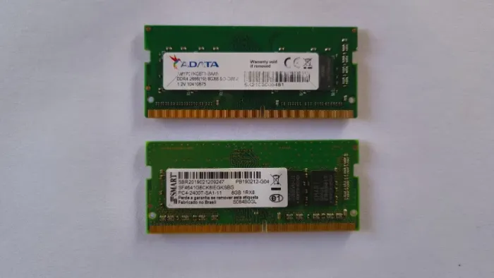 Memória Ram DDR4 8GB - Notebook (SMART & AData) - Funcionando Perfeitamente