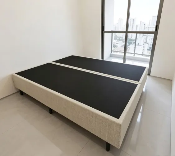 Cama Box base casal em LINHO.Entrego