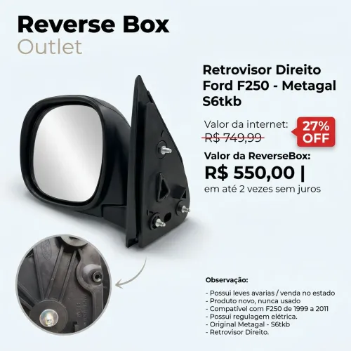 Retrovisor Direito Ford F250 - Metagal S6TKB