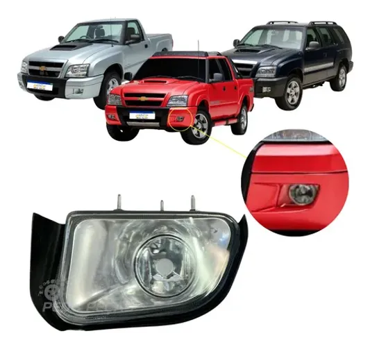 Farol Milha Esquerdo Gm Blazer S10 Pit Bull 2001 A 2008 Novo Cristal