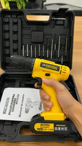 Parafusadeira e Furadeira 12V com Maleta Completa - Pronta Entrega