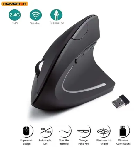 Mouse sem fio ergonômico, 2,4Ghz, novo, lacrado, com garantia!