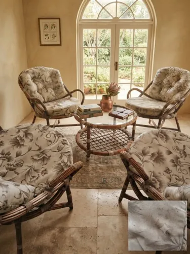 Conjunto de Vime Natural Original com Mesa de Vidro - Oportunidade!