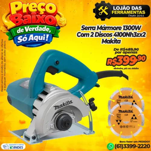 Serra Mármore 1300W Profissional Com 2 Discos 4100Nh3zx2 Makita