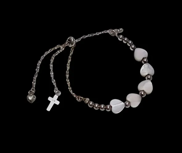 Pulseira prata e madrepérola