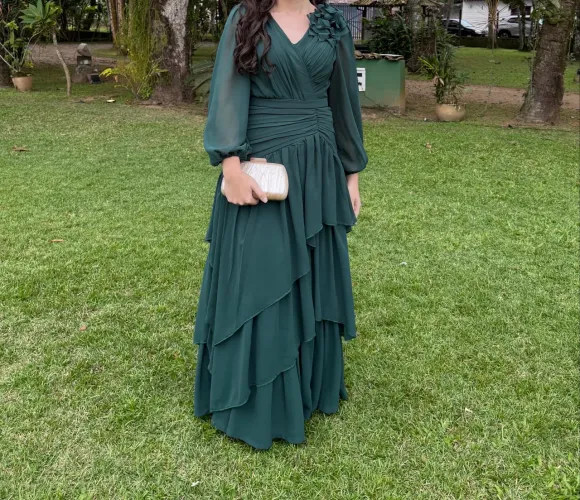 Vestido de festa madrinha verde