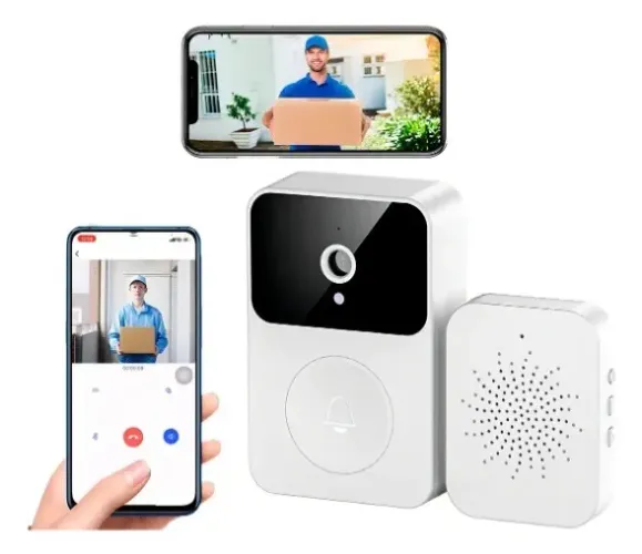 Video Porteiro Campainha Com Câmera Wifi Inteligente com Áudio (Monitoramento por Celular)