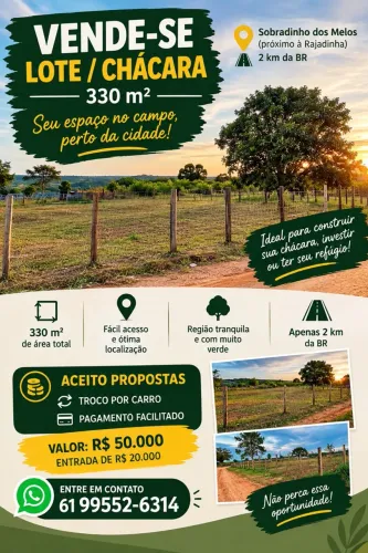 Vendo lote próx a rajadinha