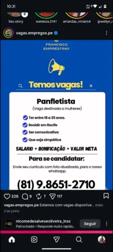 VAGA PANFLETAGEM
