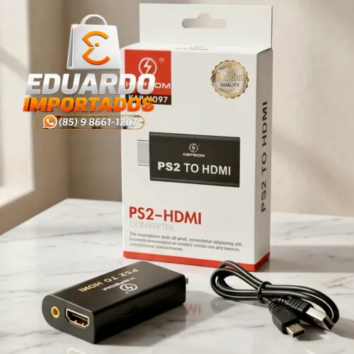 Conversor PS2 para HDMI, Adaptador com Saída de Áudio Full HD, PlayStation videogame