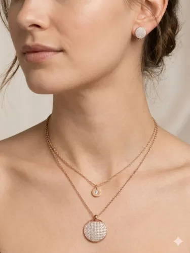 Conjunto colar e brincos swarovski 