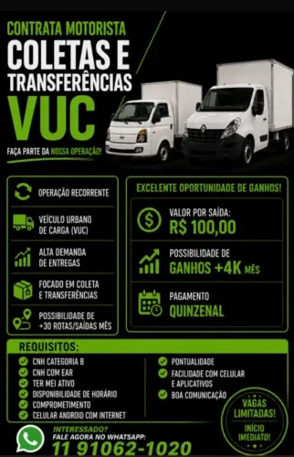 Contrata- Se Motorista Categoria B