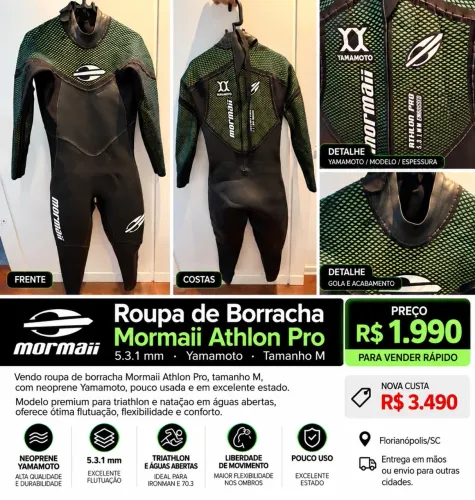 Roupa de Borracha Mormaii Athlon Pro Yamamoto 5.3.1mm - Tam. M - Pouco Uso