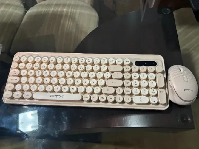 Kit Mouse e Teclado Bluetooth/Wireless FTX Rosa