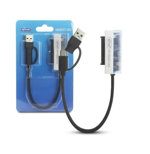 Cabo Adaptador 2 em 1 USB 3.0 e Usb C para Sata