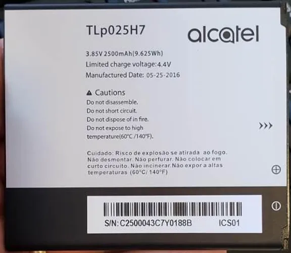 Bateria Celular Alcatel Pop 4 5 5051j Tlp025h7 original