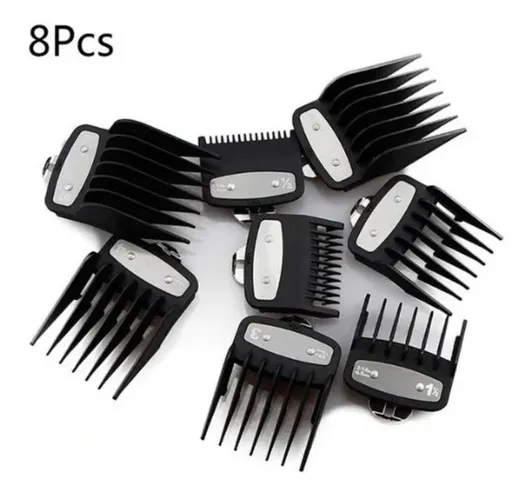 Kit 8 Pentes Metal Maquina Corte Cabelo Para Wahl / Kemei