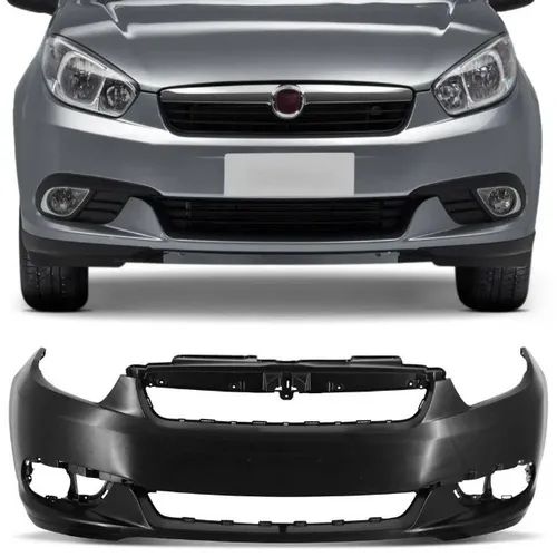 Parachoque Dianteiro Fiat Grand Siena 2012 a 2021 - Preto Liso - DTS