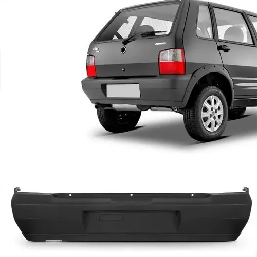 Parachoque Traseiro Fiat Uno Fire 2004 a 2008- Preto Texturizado- Lumax