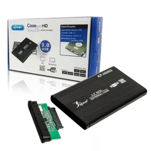 Case Gaveta Para HD Sata Externo 2.5", USB 3.0, Slim - Knup em São Luís ma