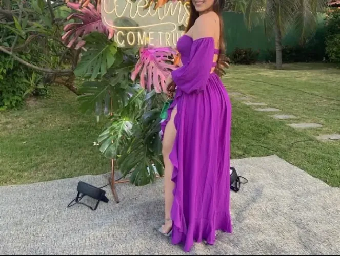 Vestido roxo lindo para arrasar!