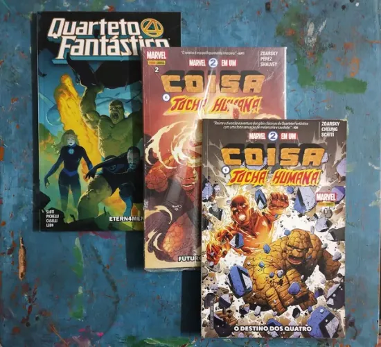 Tocha Humana e Coisa (1 e 2) + Quarteto Fantástico 1 (03 HQs)