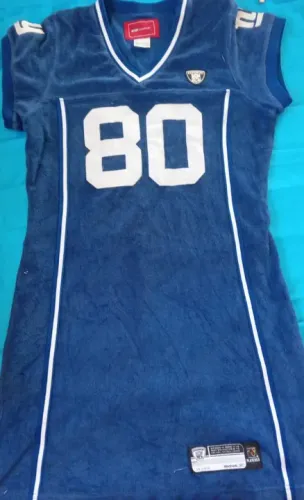 Vestido feminino vintage Reebok On Field NFL New York Giants Jeremy Shockey #80 tamanho G.