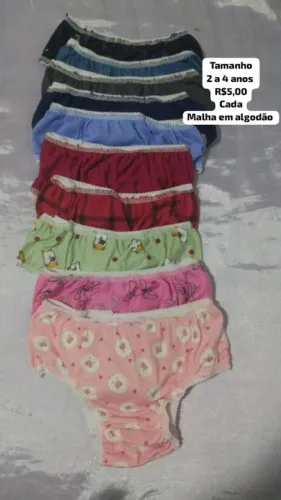 Calcinha infantil em malha de algodão
