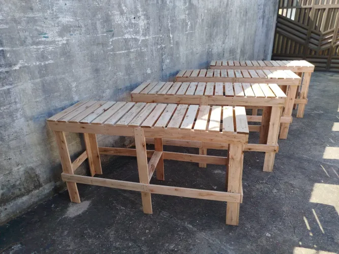 Maca feita de Pallet, 100% artesanal. Fabricamos móveis rústico de Palete, Pallet e pinus.