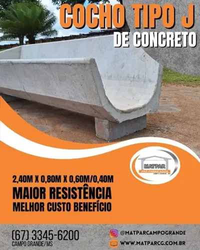 Cochos de concreto para confinamento Tipo J 0,80m x 2,40m 
