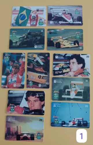 Coleção cartões telefônicos Airton Senna