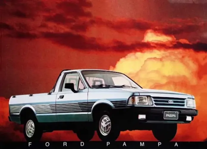 Catálogo, folder Ford Pampa exportação