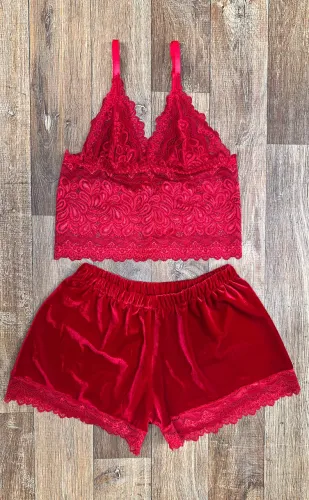Pijama babydoll vermelho 