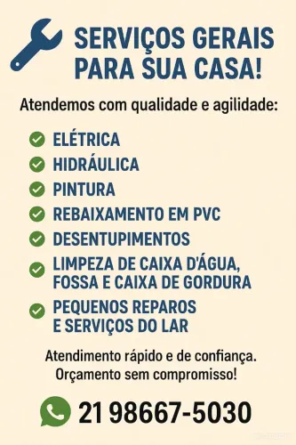 Marido de aluguel, eletricista, bombeiro hidráulico, pintor