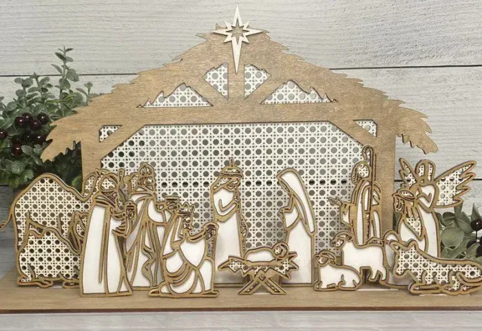 Lindo Presépio completo em mdf. 