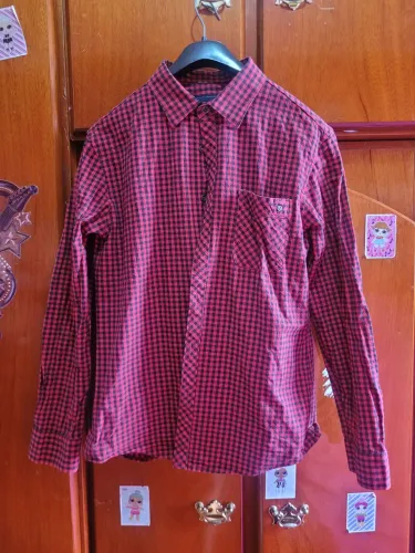Camisa Xadrez Unissex Vermelha e Preta