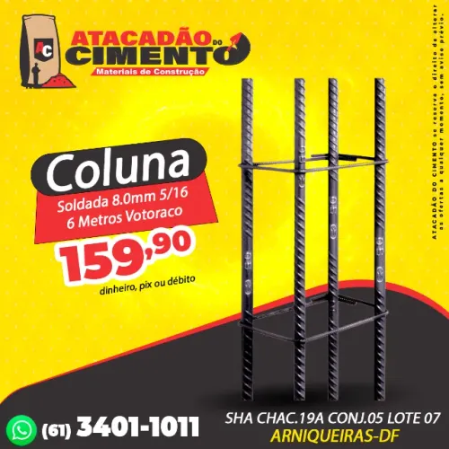 Coluna Soldada 5/16 8.0mm 6 Metros Votoraco