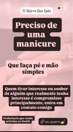 Vaga de manicure e pedicure