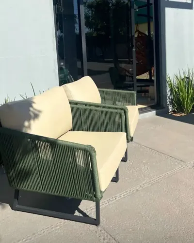 CONJUNTO 2 POLTRONAS PARA VARANDA, PISCINA, JARDIM (CORDA NÁUTICA)