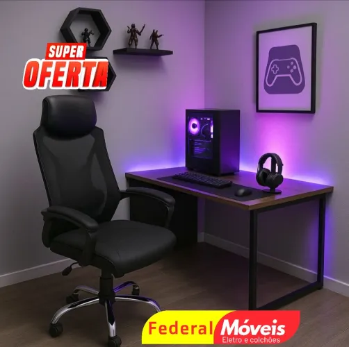 Cadeira Giratória Gamer Tela OR - Design simples e funcional!