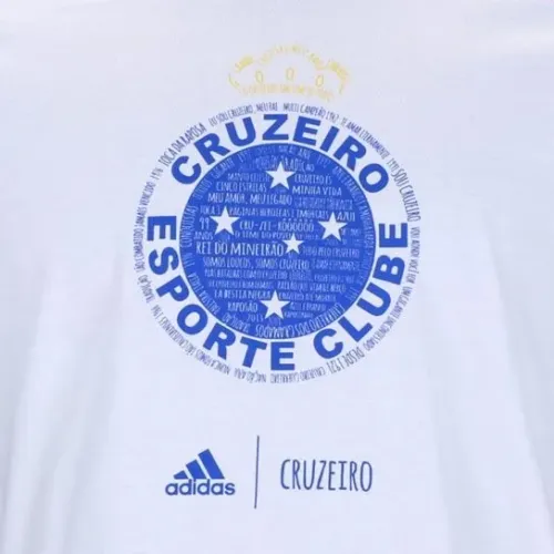 Camiseta malha branca Adidas Cruzeiro Masculina Tam. M