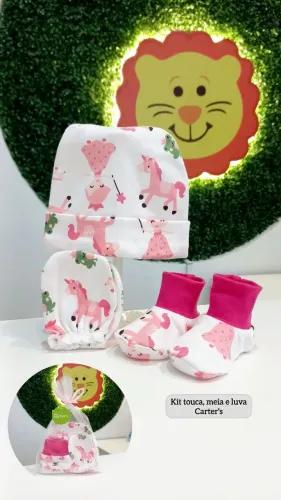 Kit touca luva e sapatinho Carter's