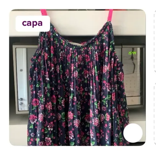 Blusa de alça Floral com Detalhes Plissados Abercrombie e fitch TAM M