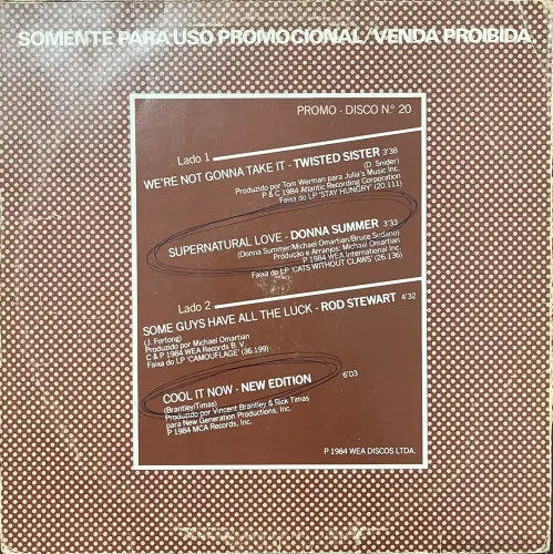 LP disco de vinil promo internacional Dona Summer, New Edition, Rod Stewart e mais