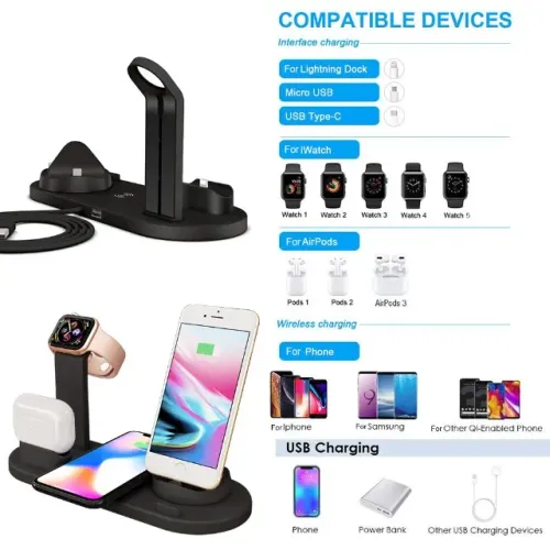 Carregador sem fio 30w 7 em 1 almofada para iphone 14 13 12 x apple relógio COD-AP145