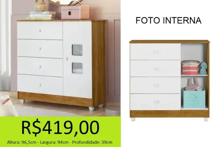 Comoda com Detalhes modernos