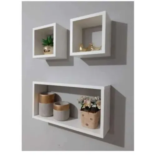 kit 3 nichos decorativo sala quarto banheiro MDF branco 15mm